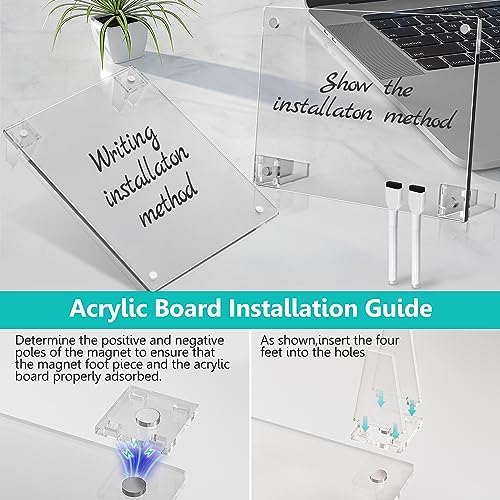 2PCS Clear Acrylic Calendar Dry Erase Board with Stand for Desk, 16x12 Large Desktop Monthly Whiteboard Magnetic Memo Board for Fridge, Office, School, Home - Image 4