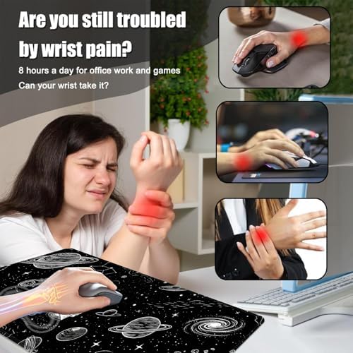 Desk Mat, Mouse Pad with Wrist Rest, 4-in-1 Large Mouse Pads for Desk, Ergonomic Mouse Pad and Keyboard Wrist Rest Gaming Keyboard Mat for Office,Astronaut Planet - Image 5