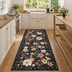 DUKINO 3x7 Kitchen Runner Rug, Washable Rug for Hallway Non Slip, Black - Image 4