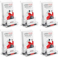 NIUBEE 6 Packs Acrylic Brochure Holder 4‘’, Pamphlet Flyer Display Stand by NIUBEE