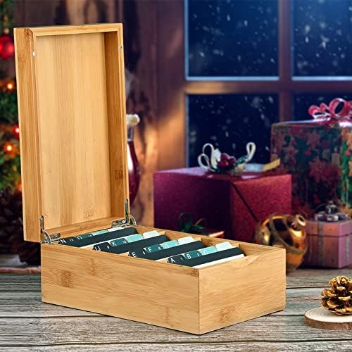 MaxGear Bamboo Business Card Organizer for 3" x 5" Cards - Image 6