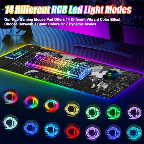 ToLuLu Wireless Charging RGB Gaming Mouse Pad, 15W Mouse Mat w/ 30W Charger - Image 3