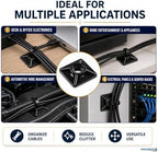 Kable Kontrol Zip Tie Mounts, 3/4” Black, 13000 Pcs Adhesive Backed - Image 7