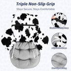DOBUONO Comfy Office Chair Cushion: 17.5" L x 17.5" W x 18" H Cute Seat Cushion Kawaii Cushion for Gaming Chair with Backrest Non-Slip Floor Seating for Adults and Pets Cow Stuff for Room Decor - Image 4