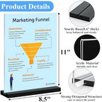 6Pack Acrylic Sign Holder 8.5x11 Vertical,Clear Sign Holder Double-Sided,Plastic Flyer Stand Menu Table Display Holders,Acrylic Paper Holder Plastic Picture Frames for Office Restaurants Show Fair - Image 4
