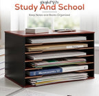 6-Tier Construction Paper Organizer, 12x18 11x17 Storage, Mahogany Finish - Image 3