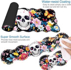 Desk Mat, Mouse Pad with Wrist Rest, 4-in-1 Large Mouse Pads for Desk, Ergonomic Mouse Pad and Keyboard Wrist Rest Gaming Keyboard Mat for Office,Skull Flowers Butterflies - Image 3