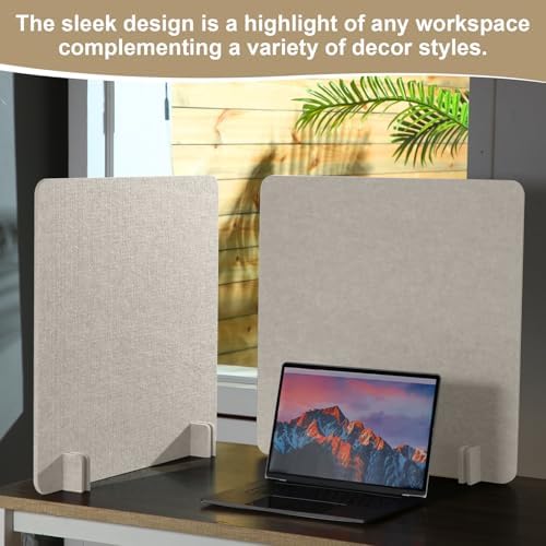 6 Pcs Acoustic Desk Divider Partition Privacy Panel 24 x 24",Light Camel - Image 5