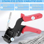 400PCS Metal Zip Ties Gun Kit, 6/8/12 Inch Heavy Duty Metal Zip Ties, Multi-Purpose Self-Locking Cable Tie Tool Set for Vehicles Farms Plants Fences Pipe Bundling, Scissors - Image 4