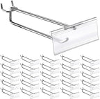 Thyle 50 Pcs Metal Scan Hook with Label Holder for 1/8" to 1/4" Pegboard, Peg Board Hooks with Price Tag, Pegboard Wall Accessories, Metal Hooks for Home Garage Retail Display Supplies (8 Inch) by Thyle