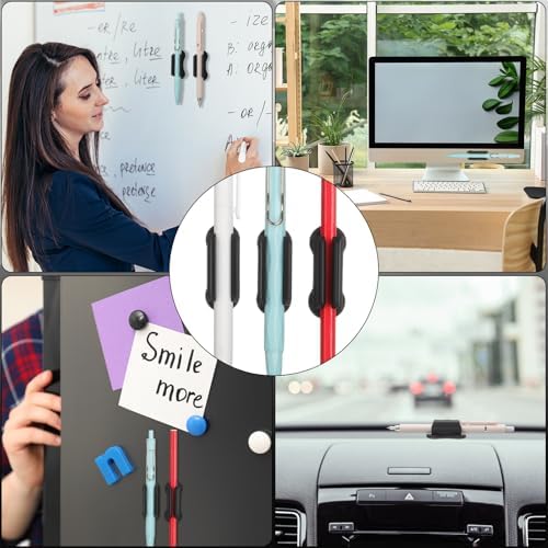 Sherr 48 Pack Adhesive Silicone Pencil Holders Bulk for Desk,Wave,Black - Image 5