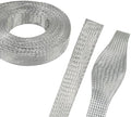 9/16" Wide Tinned Copper Braided Metal Wire Shielding Sleeve Ground Strap Automotive Flat Mesh Flexible Expandable Sheath (15mm ID-42ft) by BuyUneed