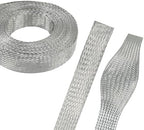 9/16" Wide Tinned Copper Braided Metal Wire Shielding Sleeve Ground Strap Automotive Flat Mesh Flexible Expandable Sheath (15mm ID-42ft) by BuyUneed