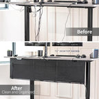 VIVO Black Under Desk 60 in Cable Management Sleeve, DESK-SKIRT-60 - Image 4