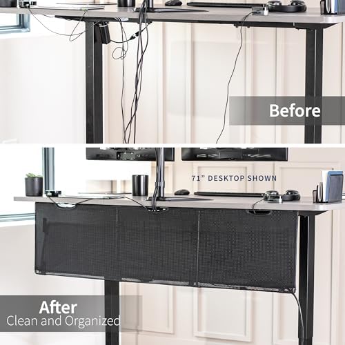 VIVO Black Under Desk 60 in Cable Management Sleeve, DESK-SKIRT-60 - Image 4
