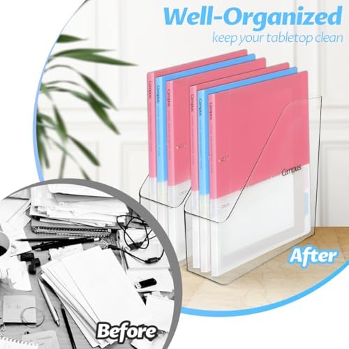 4Pcs Clear Acrylic Magazine File Holder Desktop Storage Organizer - Image 3