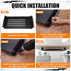 Sliding Under Desk Laptop Mount Shelf with Air Vents 21'' W x 12'' D Metal Under Desk Slide Out Tray Laptop Storage Tray for Home Office Standing Desks Workstations Cabinet Gaming - Image 6