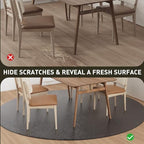 Black Plastic Floor Mat for Under Dining Table, 4ft Round No Slip Waterproof Vinyl Area Rug for Home, Anti-Spill Hard Floor Protector Cover for Living Room, Splat Mat for Under High Chair - Image 3