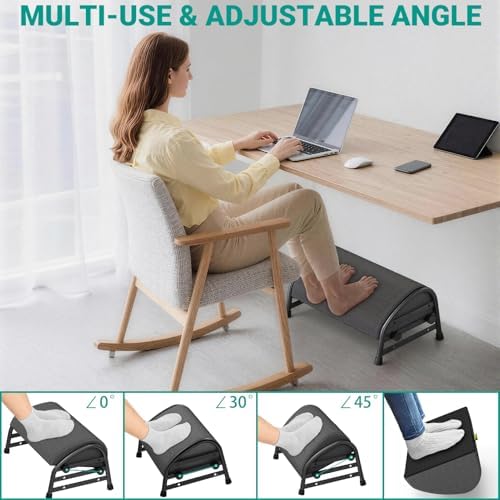YEASHEIN Adjustable Foot Rest for Under Desk at Work, Ergonomic Foot Stools - Image 4
