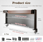 Clamp on Desk Shelf with Pegboard, Adjustable Desktop Hutch Organizer, No-Drill Over the Desk Storage Rack, Heavy Duty Metal Frame Vertical Stand with DIY Accessories for Home Office & Gaming Setup - Image 2