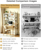 Freestanding Bookshelf with Pegboard, Large Nail Board Display Rack - Image 4