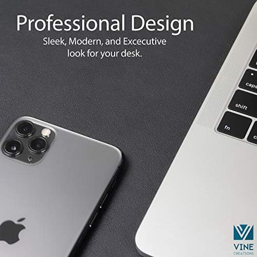 Vine Creations Leather Desk Mat Large 44" x 22", Desk Protector Mat, PU Leather Desk Pad, Large Mouse Pad, Desk Blotter, Desk Pads on Top of Desks, Desk Matt for Desktop, Office Desk Mat (Black) - Image 3