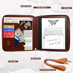 E NET-CASE Case for Kindle Scribe 10.2 inch 2024 & 2022 Released - Business Handheld Design Upgraded PU Leather Cover for Kindle Scribe Digital Paper with Zipper & Pen Holder (Brown) - Image 3