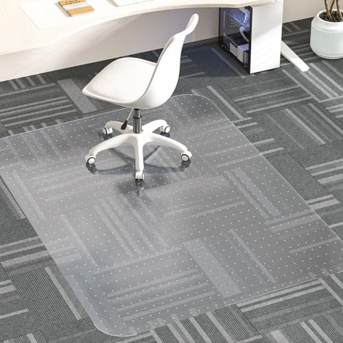 Office Chair Mat for Carpet, 48" X 60" Clear PVC Desk Chair Mat by MESHDO