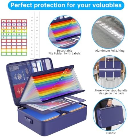 ENGPOW Fireproof File Organizer Bag with 13 Pockets Accordion File Folder - Image 4
