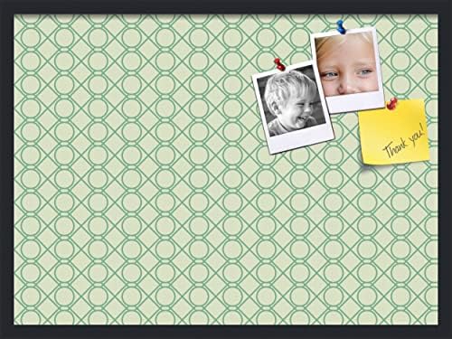 PinPix 30x22 inch Cork Bulletin Board. This Decorative Framed Pin Board Comes with Diamond Pattern in Green Design and Satin Black. Ideal for Home, Office Decor or School (PinPix-586) by PinPixBulletinBoards