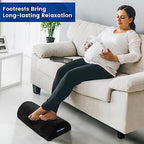 Foot Rest for Under Desk at Work,Office Desk Accessories with Soft Foam and Washable Removable Cover, Foot Stool for Office, Car, Home to Foot Support and Relax Ankles, Black (Pack of 2) - Image 6