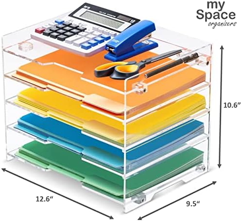 File Paper Organizer Letter Tray For Desk Office Supplies Folder Accessories Storage, Clear Acrylic, For Home School Desktop Organization - Image 5