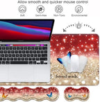 Ergonomic Keyboard Wrist Rest & Mouse Pad Wrist Rest Set,Large XXL Gaming Desk Mat 31.5"x 11.8",Non-Slip Base, Memory Foam,Easy Typing Pain Relief for Office & Home,Red Glitter Quote Live Laugh Love - Image 3