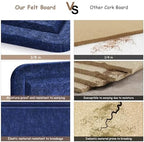 Large Bulletin Board, Foldable 60x36 Inches Cork Board Alternative, Large Felt Board Decorative Pin Board for Wall, Foldable Photo Board Self-Adhesive Vision Board with 36 Pushpins Dark Blue - Image 3