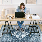 Anidaroel 5x7 Chair Mat for Hardwood Floor, Desk Mat for Chair, Office Floor Mat, Anti-Slip Rolling Chair Mat for Hardwood, Low Pile Carpet Protector Floor Mat, Blue - Image 2