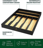 ROYAL CRAFT WOOD Luxury Bamboo Kitchen Drawer Organizer - Silverware Organizer - Utensil Holder and Cutlery Tray with Grooved Drawer Dividers for Flatware and Kitchen Utensils (7 Slot) - Image 2