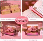 2027 3D Paper Carving Desk Calendar With LED Light (Cherry Blossom Tree) - Image 6