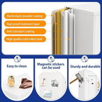 GAIOUS 35'' Tall Metal Storage Cabinet with Lock and Wheels, Steel Office Cabinet with 2 Door and 2 Adjustable Shelves, Lockable File Cabinet, Garage Cabinet, Rolling Cabinet for Home Office - White - Image 4