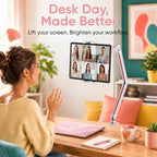 Urmust Portable Monitor Stand up to 18.5", iPad Stand for Desk, Pink - Image 5