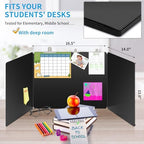 24 Pack Black Desk Dividers for Students, Privacy Shields Folder for Students, Durable & Waterproof Plastic Study Board, Classroom Teacher Supplies Test Divider, Includes 40pcs Extra Labels - Image 3