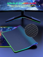5-in-1 RGB Mouse Pad with Wireless Charging, Gaming Desk Mat, Blue Nebula - Image 6