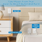 in Wall Cable Management Kit - Outlet Extender - 2AC GFCI Outlet 15amp, Receptacle with LED Indicator Light,8ft Cord,Hard-to-Reach Outlets for TV,Nightstands,Sofa,Desks - Image 5