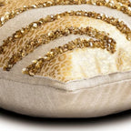 The HomeCentric Gold 12"x20" (30x50 cm) Lumbar Pillow Cover, Faux Leather Animal, Leopard Spots & Sequins Oblong Pillow, Applique Pattern Modern Style - Leopard Spotlight - Image 2