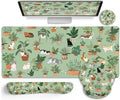 LIMKRIAN Cat Ergonomic Mouse Pad XXL Desk Mat Set, Green Desk Accessories by LIMKRIAN