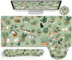 LIMKRIAN Cat Ergonomic Mouse Pad XXL Desk Mat Set, Green Desk Accessories by LIMKRIAN