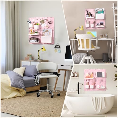 VUSIGN Peg Board Combination Kit 22"x22" Pegboards, Pink - Image 6