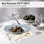 Faux Leather Placemats Set of 6,Heat Resistant Placemats for Dining Table, Easy Clean Non-Slip Place Mats, Waterproof Stain Resistant Wipeable Washable PU Table Mats, (Marble) - Image 3