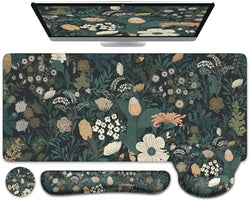 iCasso Desk Cover Mat, 4in1 Floral Large Mouse Pad with Wrist Rest by iCasso