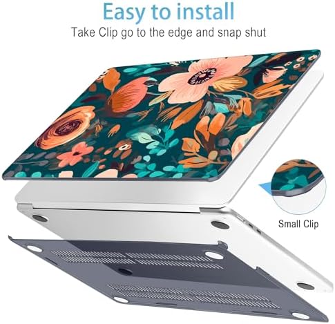 Mektron for 2026/2025/2024/2023 MacBook Air 15 INCH M5 A3448 /M4 A3241 /M3 A3114 /M2 A2941 Case, Printed Plastic Hard Shell Cover with 15.3" Liquid Retina Display Touch ID, Abstract Florals - Image 5