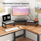 HOOBRO Dual Monitor Stand Riser, Computer Monitor Stand for PC, Black - Image 3